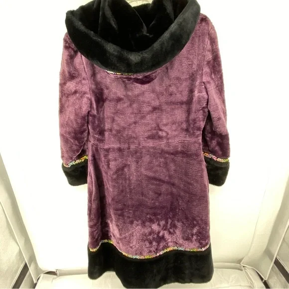 Vintage 1960’s Niccolini Medium Purple Black Faux Fur Penny Lane Coat Re… - Picture 4 of 15